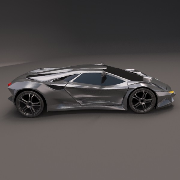 supercar realistic concept 3d 3ds - Vikintador supercar by kolex